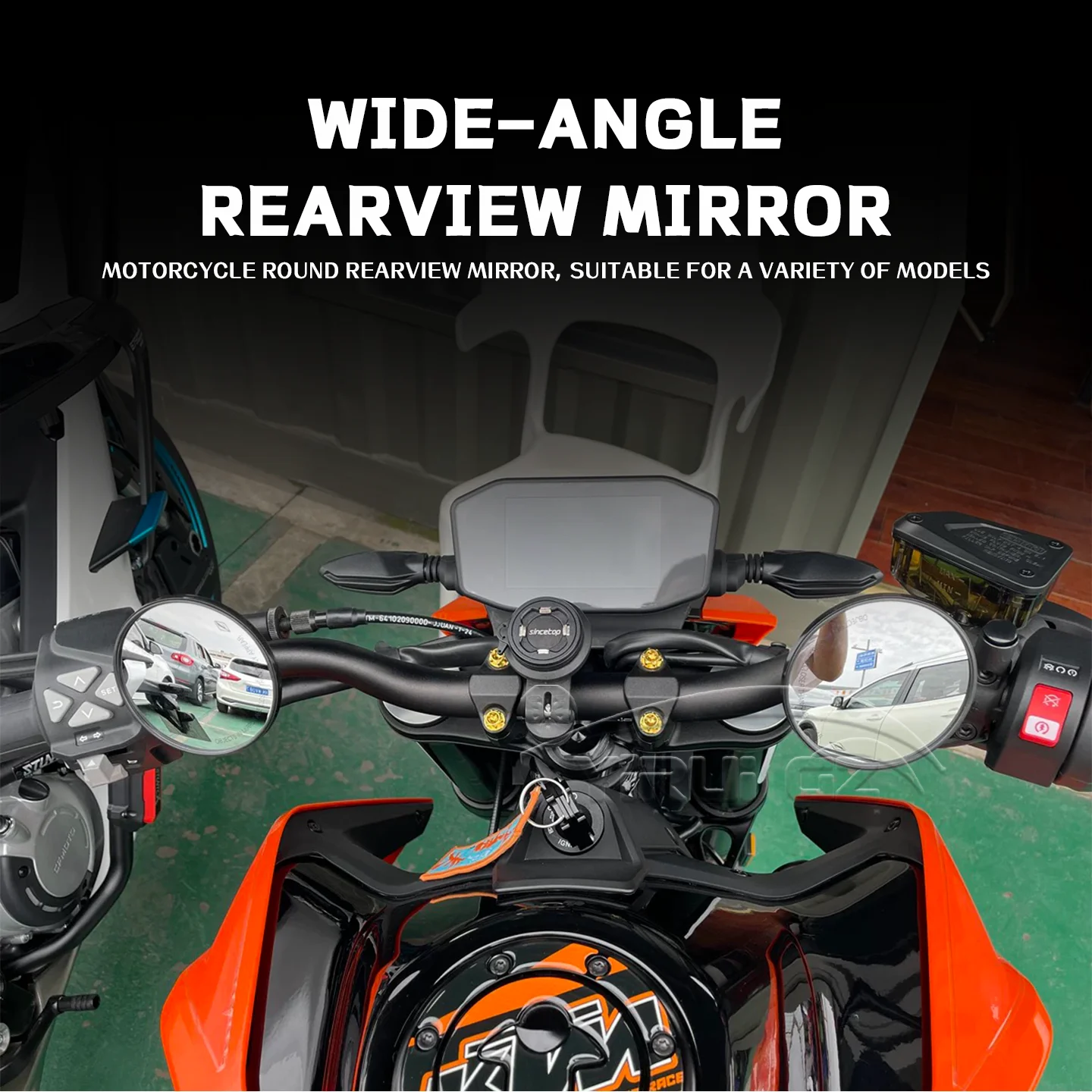 Acessórios para Motocicleta Yamaha xsr900 MT-07 MT-09 MT-03 World Raid Espelho Retrovisor Redondo Ajustável 360 °   Espelhos de Ângulo Amplo
