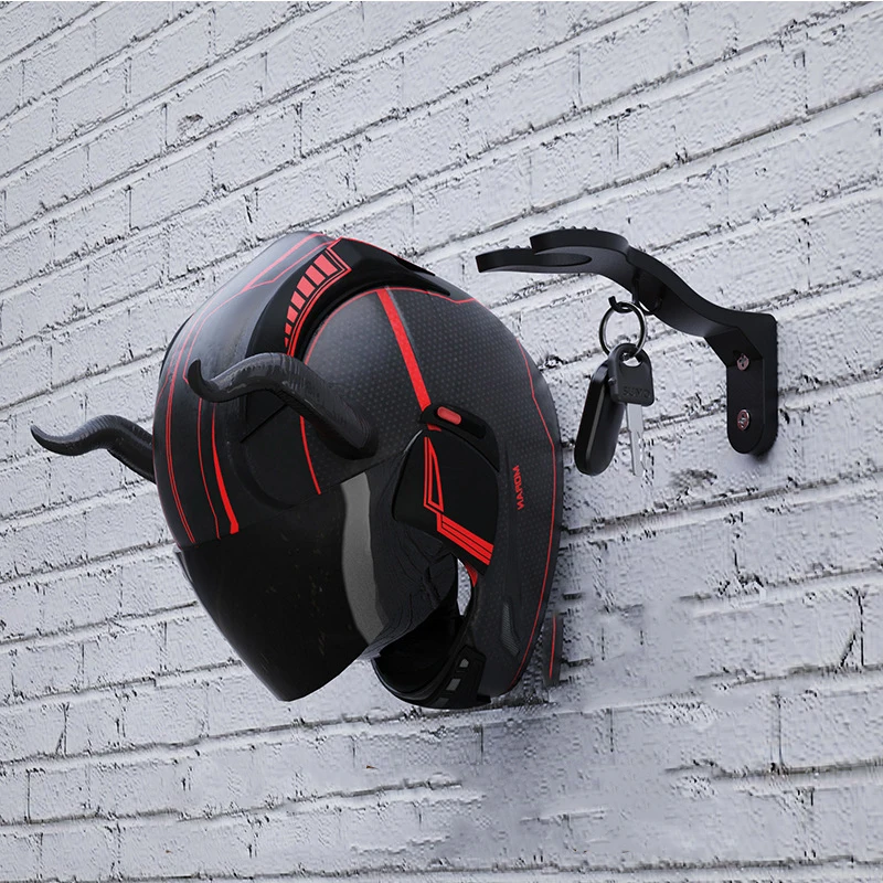 Motorcycle Helmet Hook Racks Kitchen Cabinet Shelf Wall Mount Hook Multipurpose Display Hanger Stand Wall-Mounted Storage Holder
