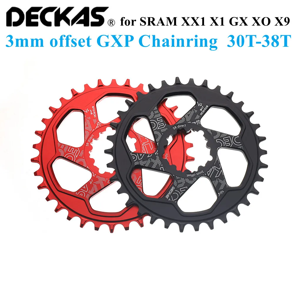 

DECKAS Bike Crown MTB Mountain Bike 3mm offset 30T/32T/34T/36T/38T bicycle chainring for GXP11 XX1 SR XO1 X1 GX XO X9 crankset