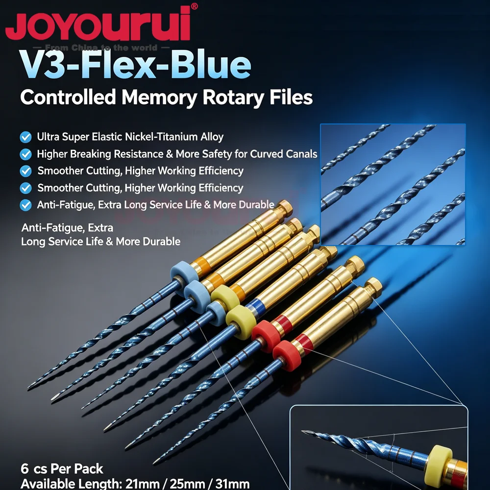 Dental Heat Activated Root Canal Files 25mm Endodontic Engine Use File NiTi Super Rotary Dentistry Tools E-Flex 25# 30# 20# 19#