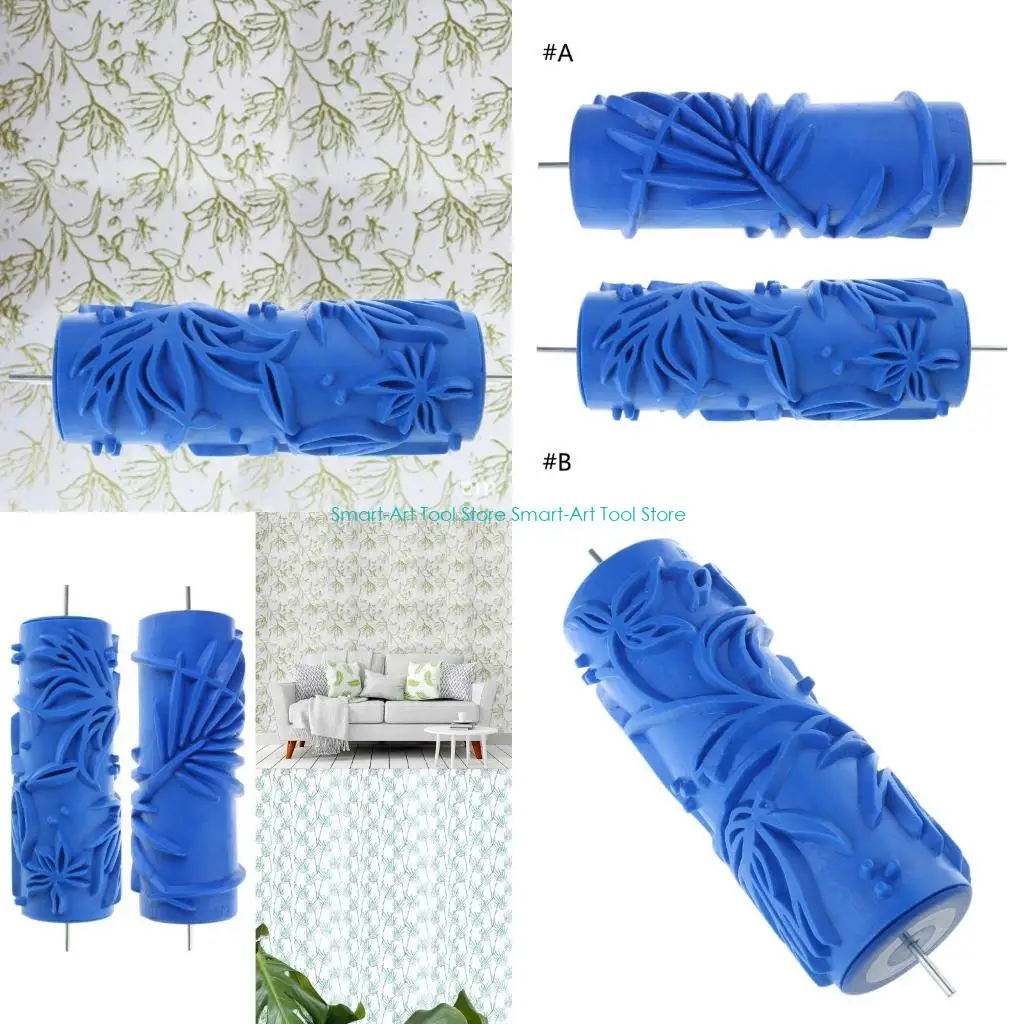 

E1PB Decorative Wall Roller Sleeve 5Inch with Embossed Flower Pattern for DIYer Professional Use Unique Wall Textures Effects