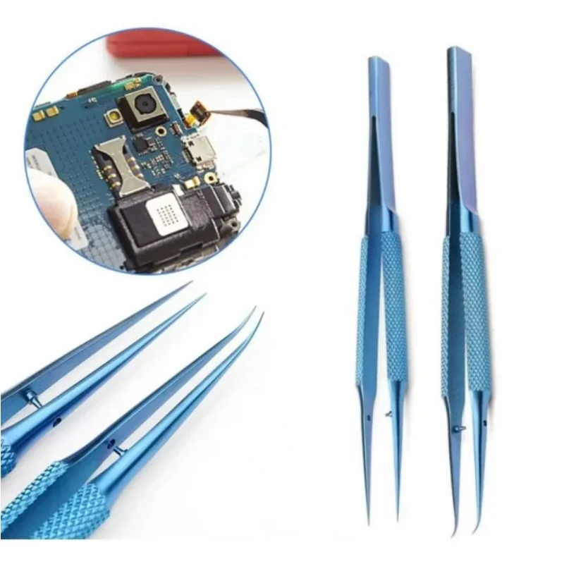 Precision Titanium Alloy Tweezers Professional Repair Fingerprint Fly Line Phone Motherboard Antimagnetic Electronics Tweezers