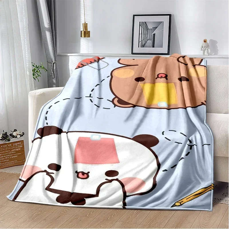 Coperta con stampa di cartoni animati Orso e Pa Serie carina Bubu Dudu per bambini Calda flanella Morbida e confortevole letto per la casa