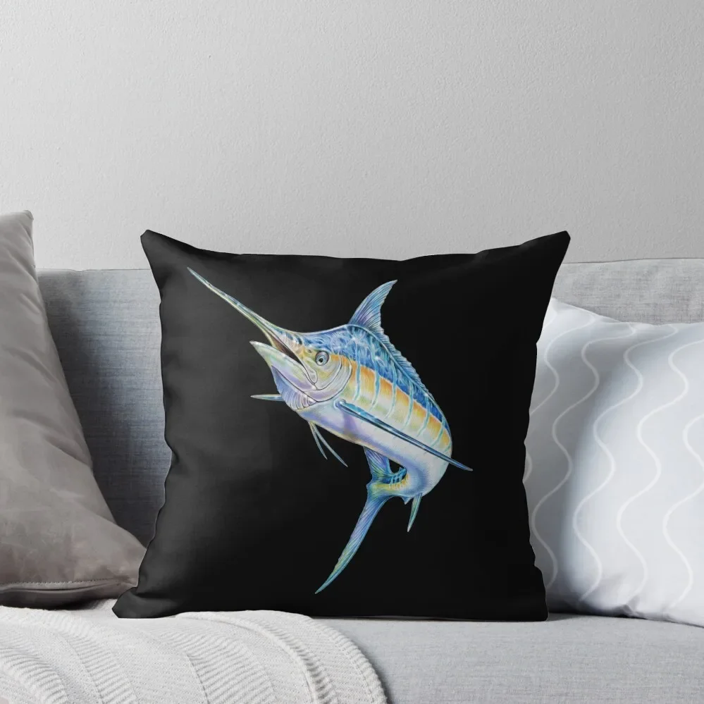 Blue Marlin Throw Pillow Cushions Rectangular Cushion Cover