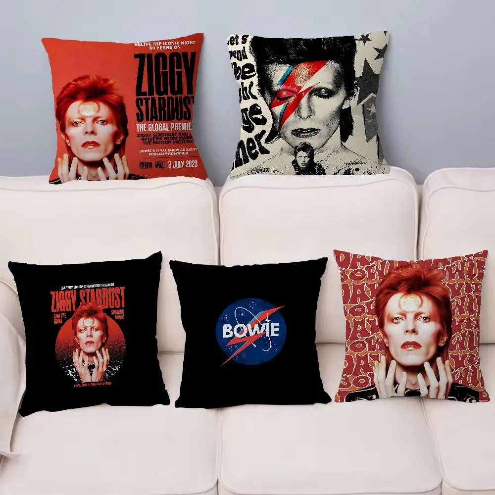 

Hot Singer D-David B-Bowie Decorative Room Aesthetics Pillow Case Home Decor Bedroom Sofa Bed Couch Pillow Cover 45x45