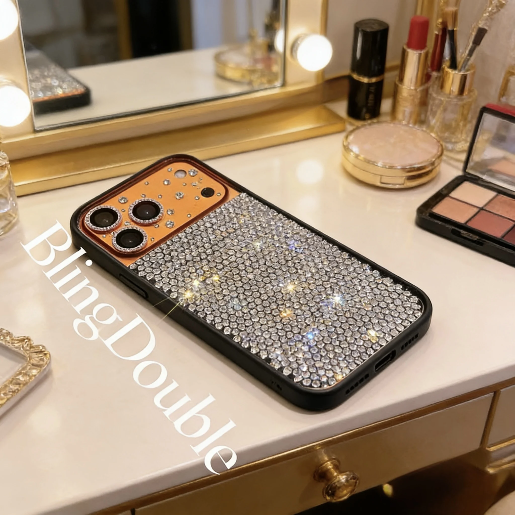 

Custom-made full diamond/full pearl phone case, suitable for iphone. Delivery within 7-10 days.