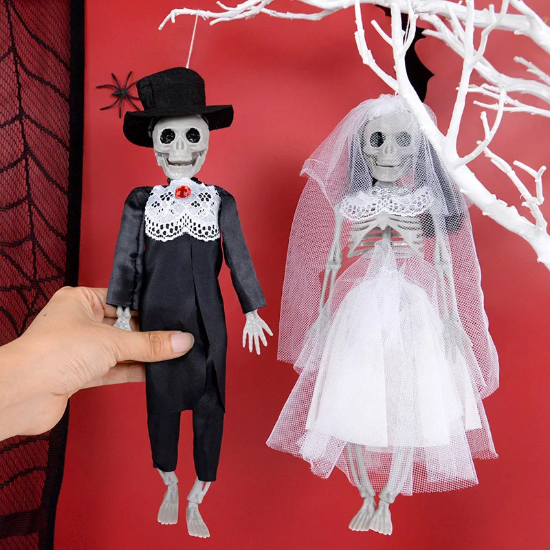Spukhaus Halloween Dekoration Skelett Braut und Bräutigam Anhänger Geist Paar Geheimnis Hängende Verzierung Halloween Party Versorgung