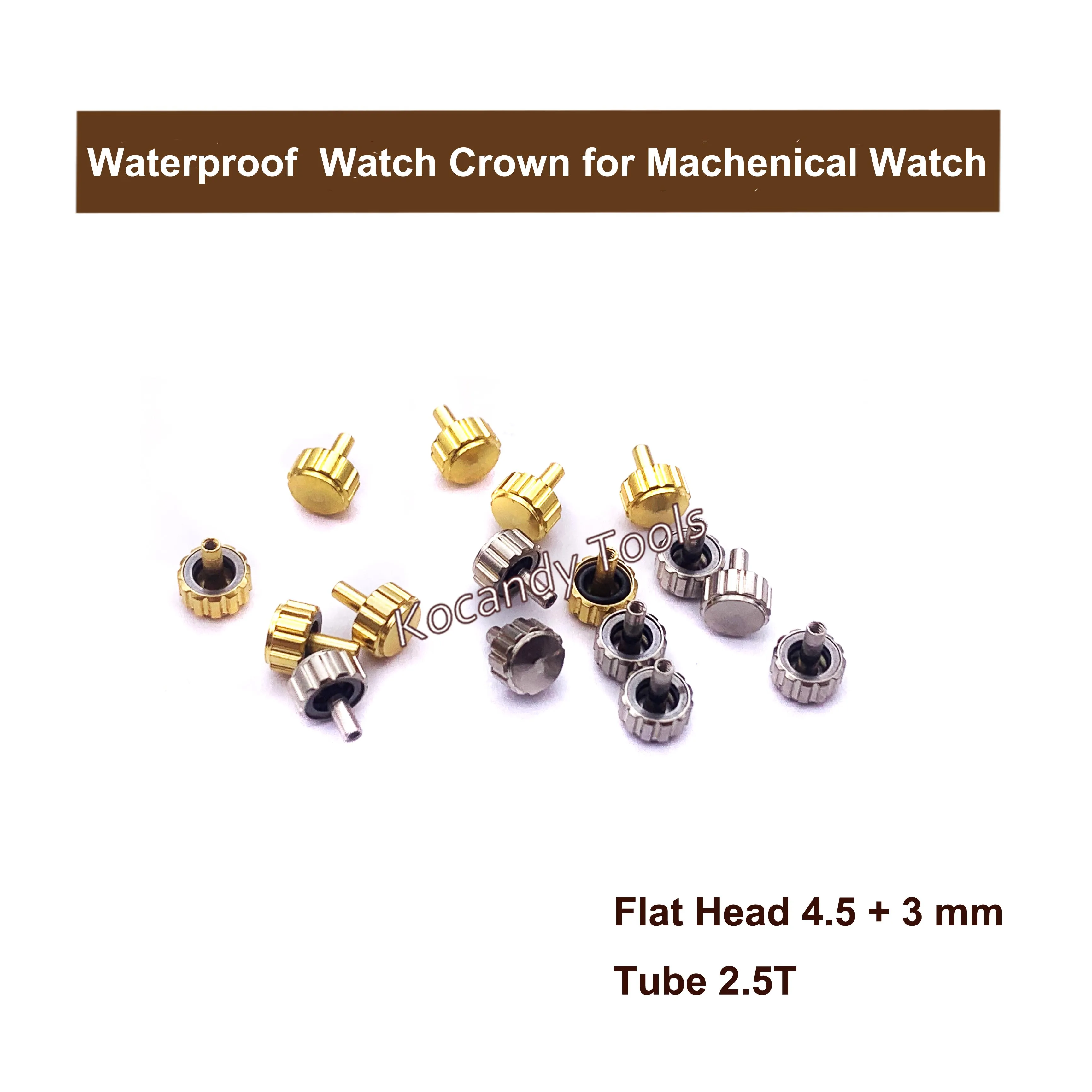 Waterproof Watch Crown for Watch Repair and Replacement With Gold and Silver Colour