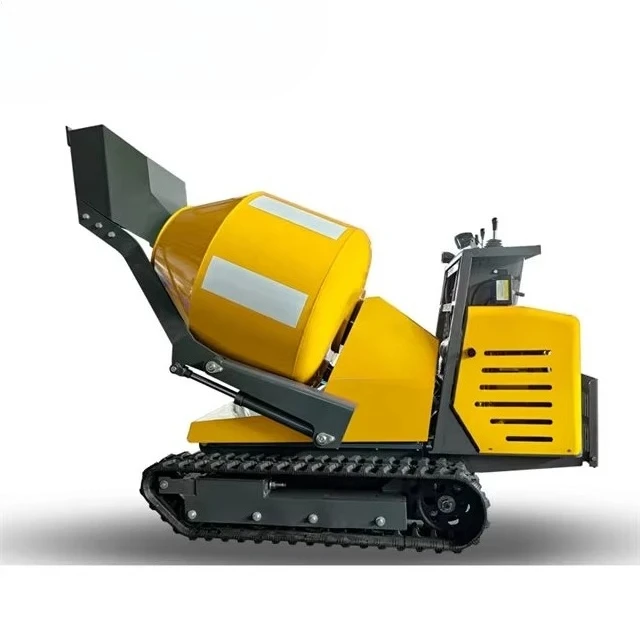 New 300L Mini Self-Loading Cement Mixer Portable Automatic Track Mobile Concrete Dumper Small Mini Crawler with Tracked Design