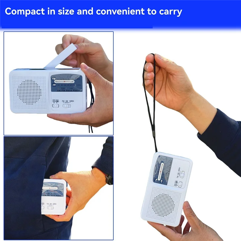 FM/AM Radio Solar Hand Crank Self Powered Radio Multifunctional Portable Emergency Radio With Flashlight