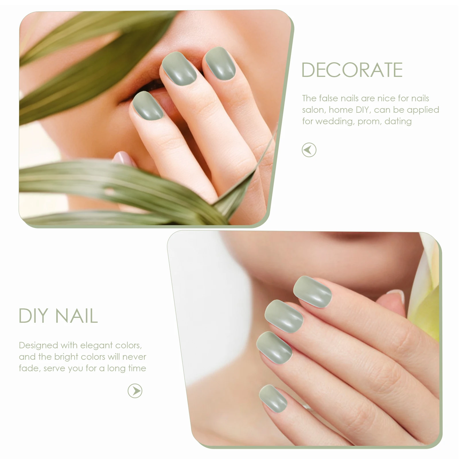 

24Pcs False Nail Short Bright Colors Detachable Press on Nails for Wedding Prom DIY Manicure Nail Art Accessory