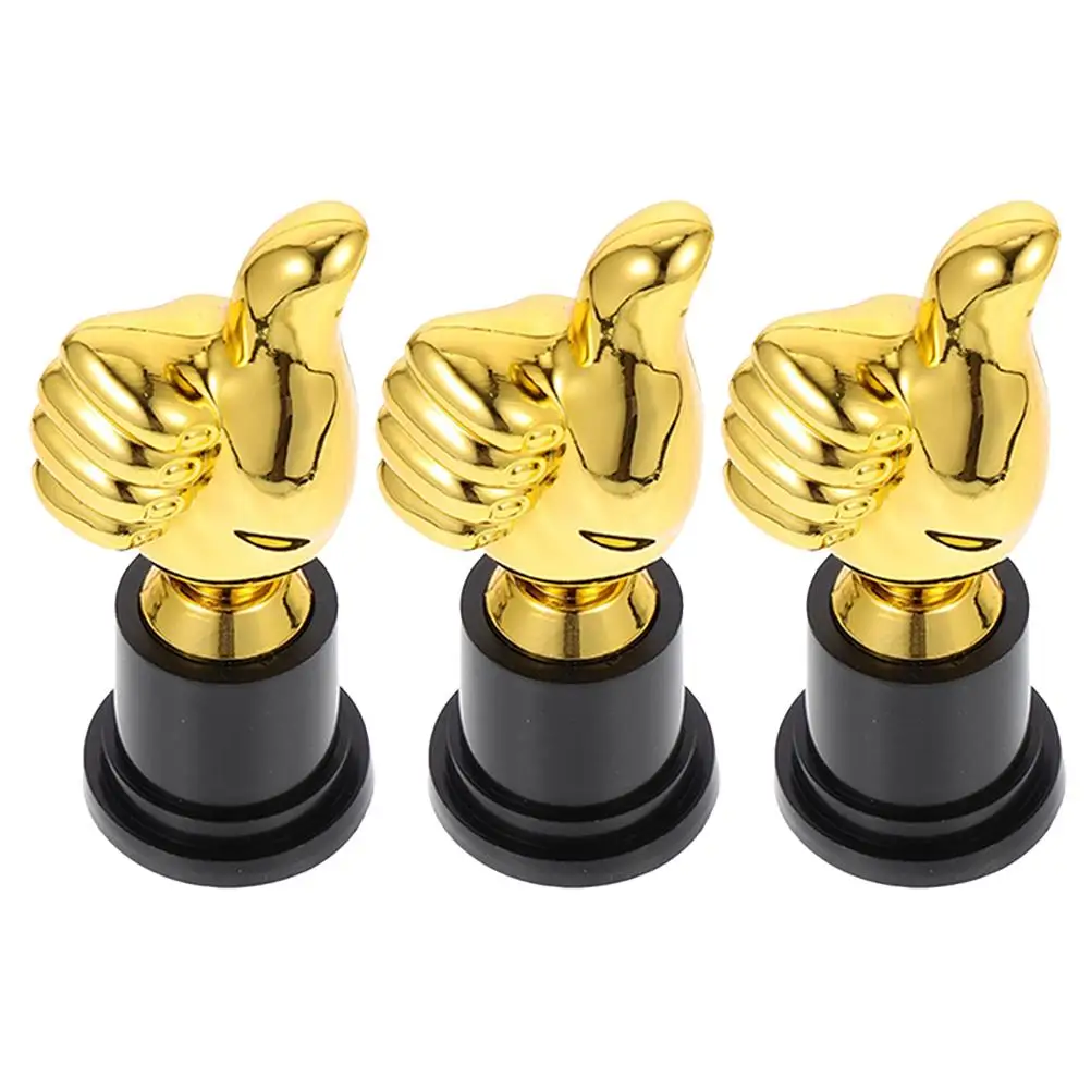 

3 Pcs Children Trophy Kids Thumb Up Safe Material Versatile Use Plastic Award Prize Basketball Football Dance