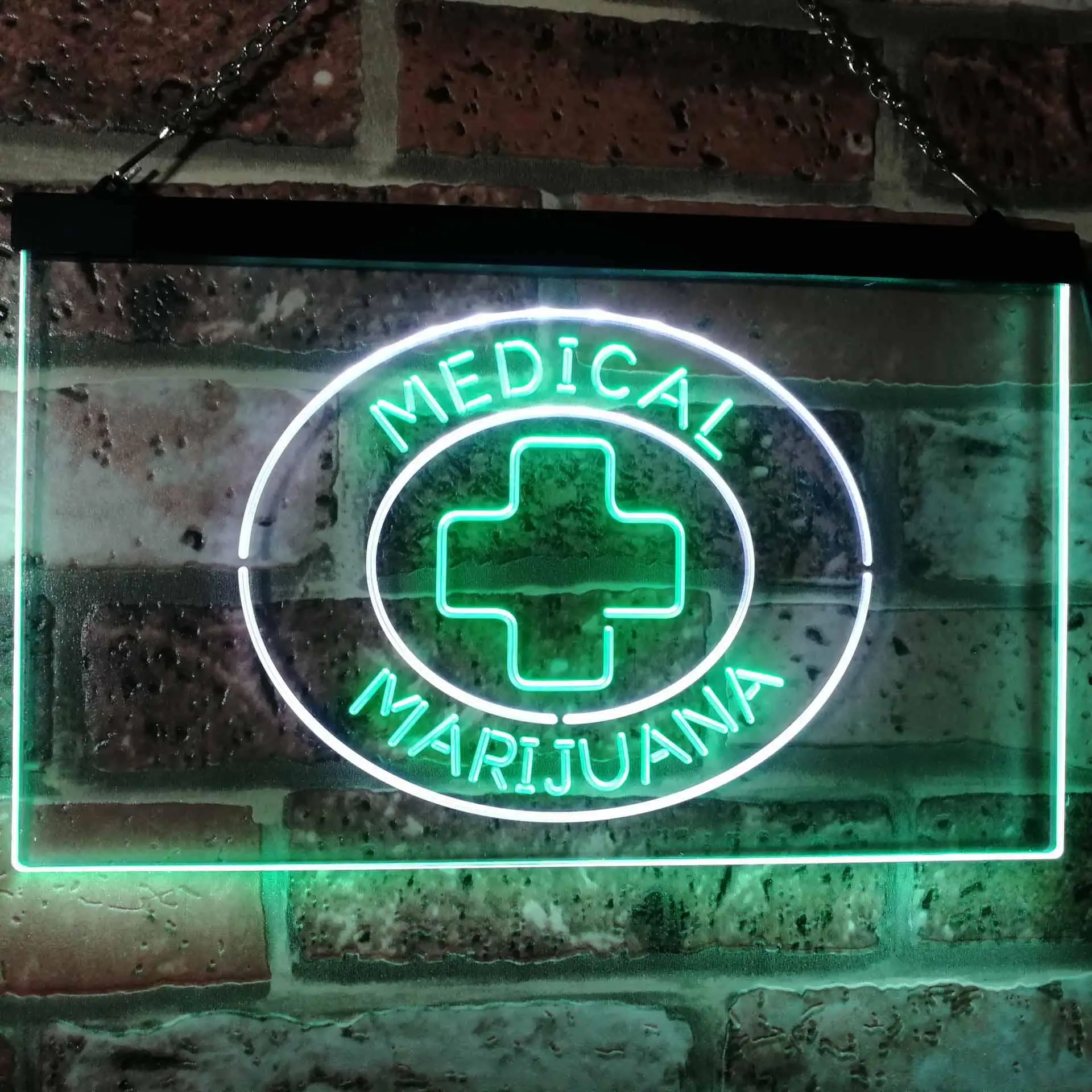 Medical Marijuana Cannabis Sold Here Dual Color Led Neon Sign st6-i3084