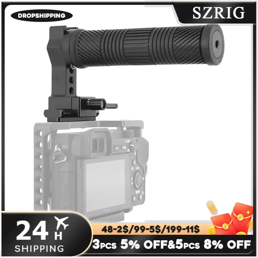 SZRIG QR NATO Top Handle (Rubber) with Safety Rail Quick Release Hand Grip for Camera Cage