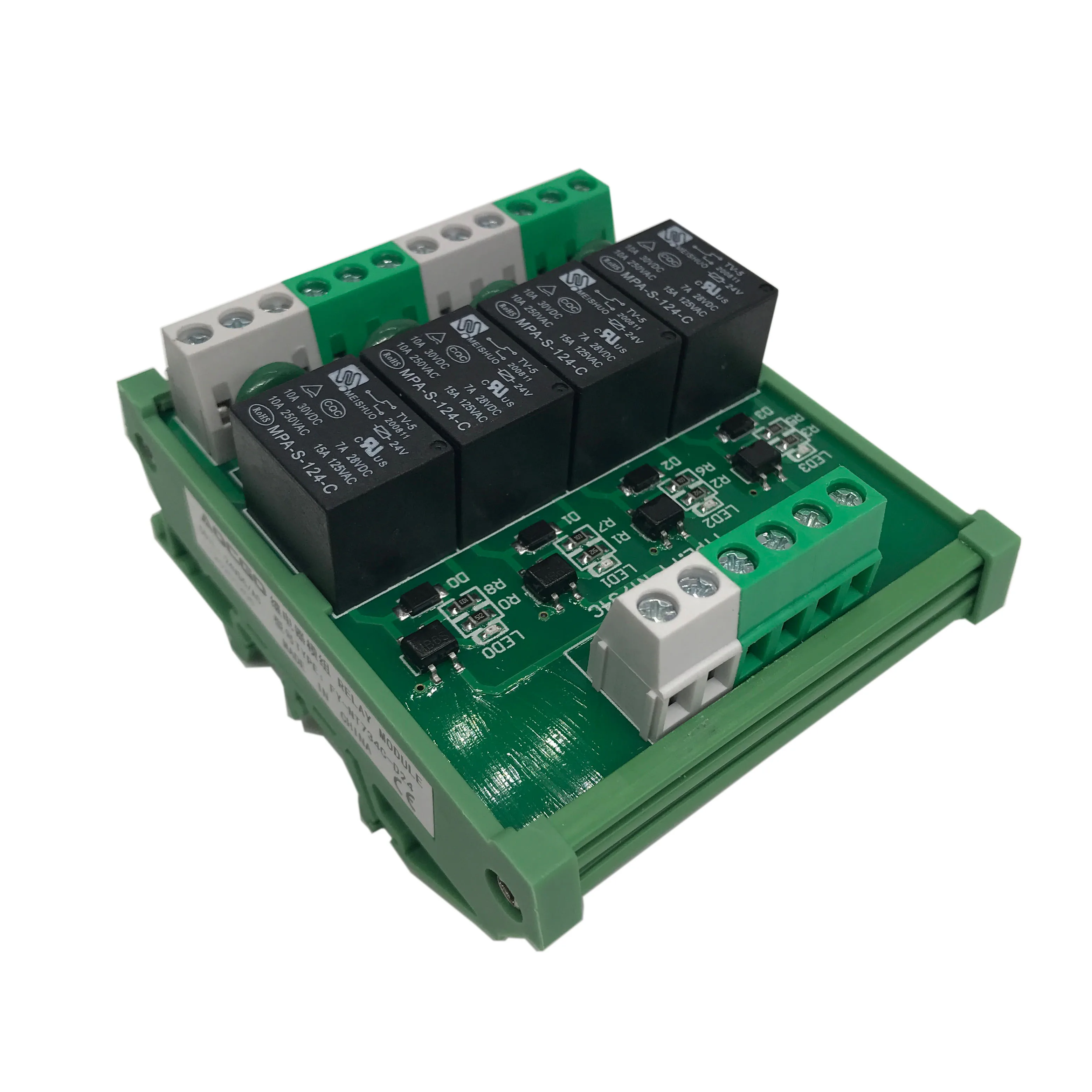 3pcs 4 Channel 10A 250VAC/30VDC DIN Rail Mount Relay Module