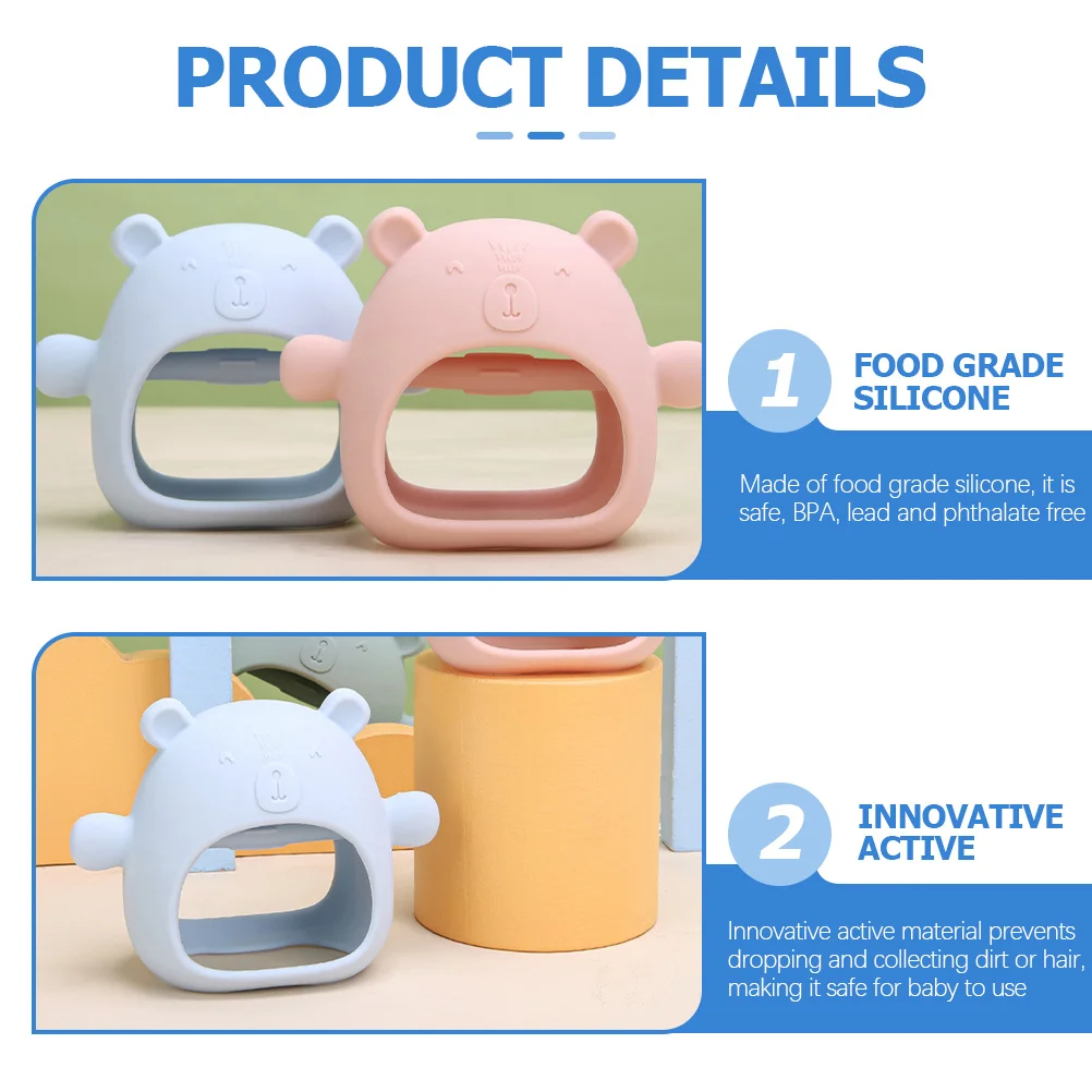 

Baby Teether Silicone Newborn Teething Stick Soft Massage Granules Teether Mittens for Infants Toddler Chew Pain Relief