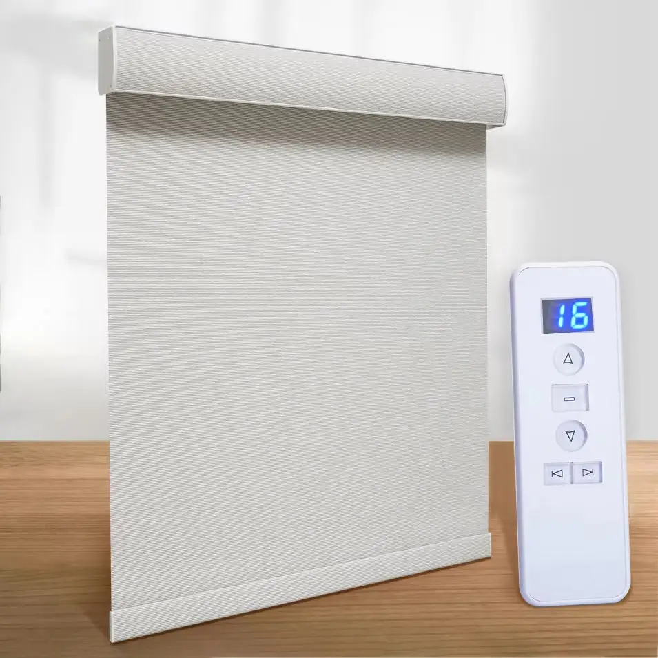 Motorized Roller Blinds with WiFi & Remote Control. Full Blackout, UV & Privacy Protection. Compatible with Tuya/Google/Alexa