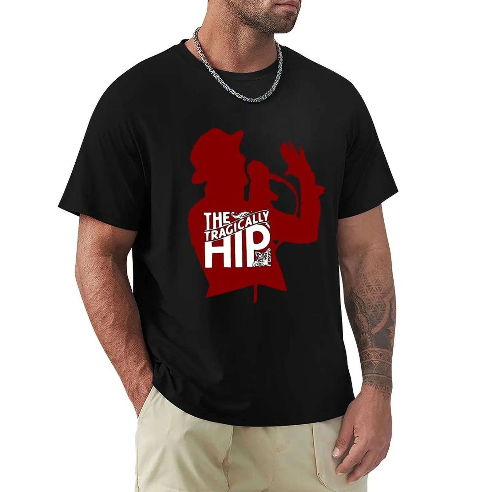 tragically GD T-Shirt Simple Solid Color Crew Neck Tee