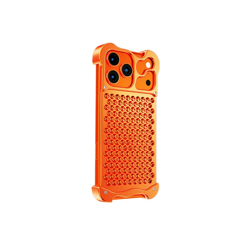 

Luxury Aluminum Alloy Shaped Integrated Heat Dissipation Phone Case for iPhone 17 16 15 Pro Max 17Air 17promax four Corner Cover