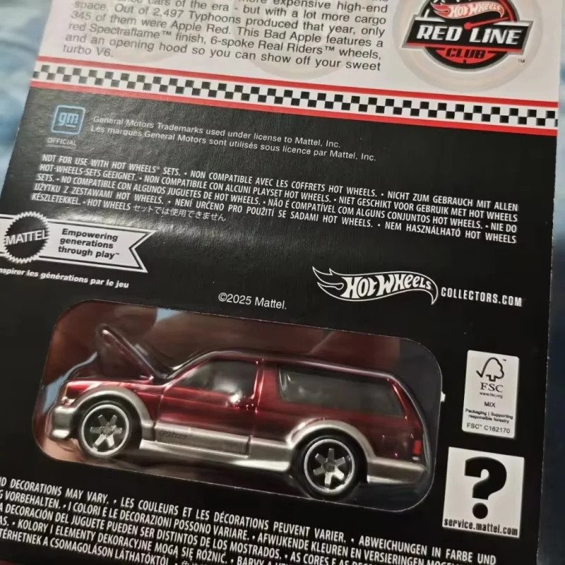 Genuine Hot Wheels Rlc Red Line Club 1 64 1992 Gmc Typhoon Red Suv Diecast Real Riders Metal Model Car For Adult Collector Gift view 6