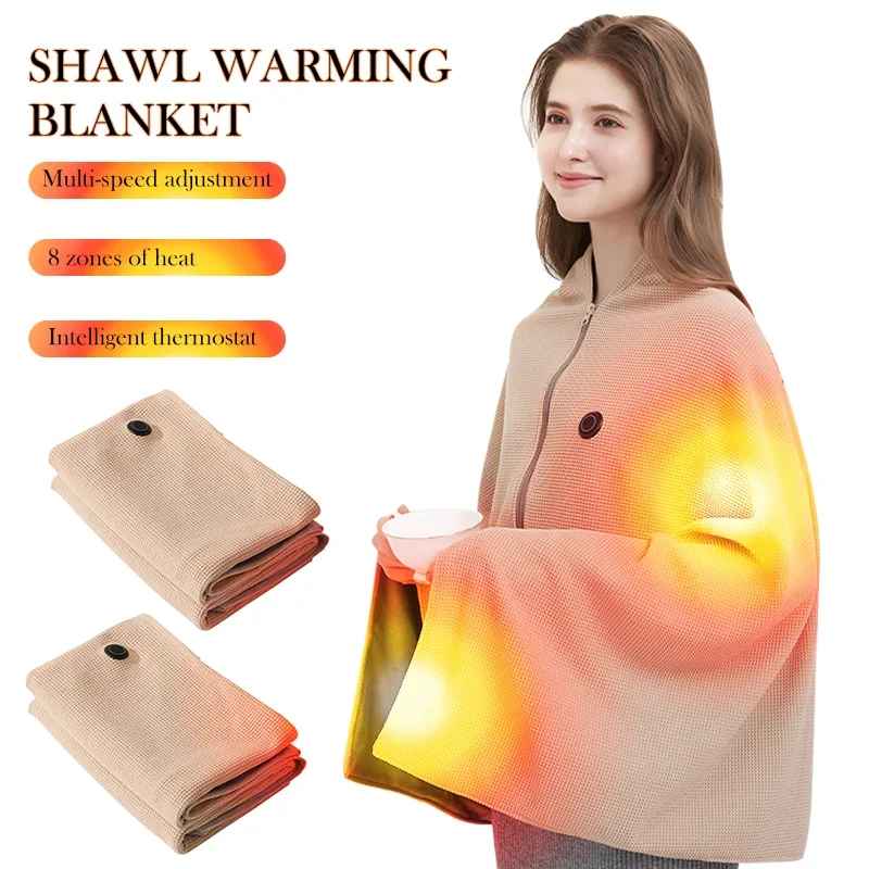 

Wearable Electric Blanket 3 Heating Levels USB Heating Winter Warm Blanket Home Office Outdoor Heating Mattres Washable