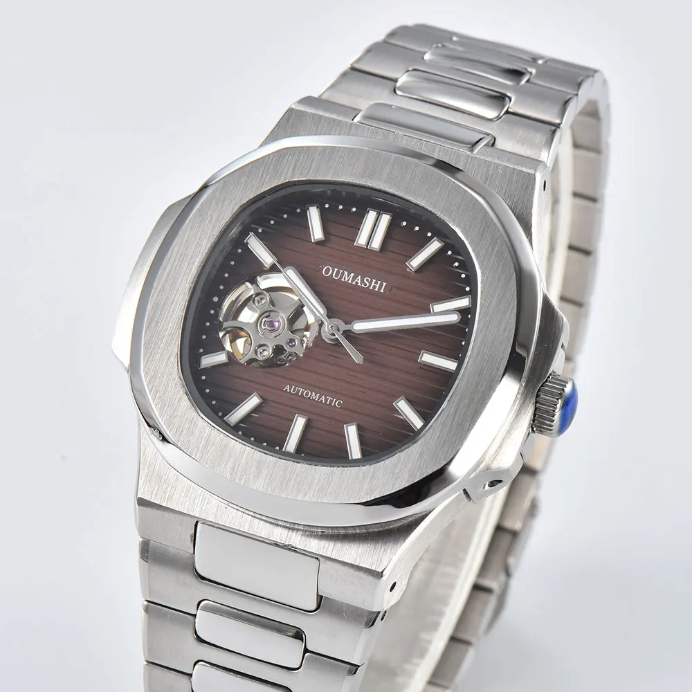 43mm watch NH38a automatic mechanical movement Hollow Watch Stainless steel shell sapphire glass waterproof watch