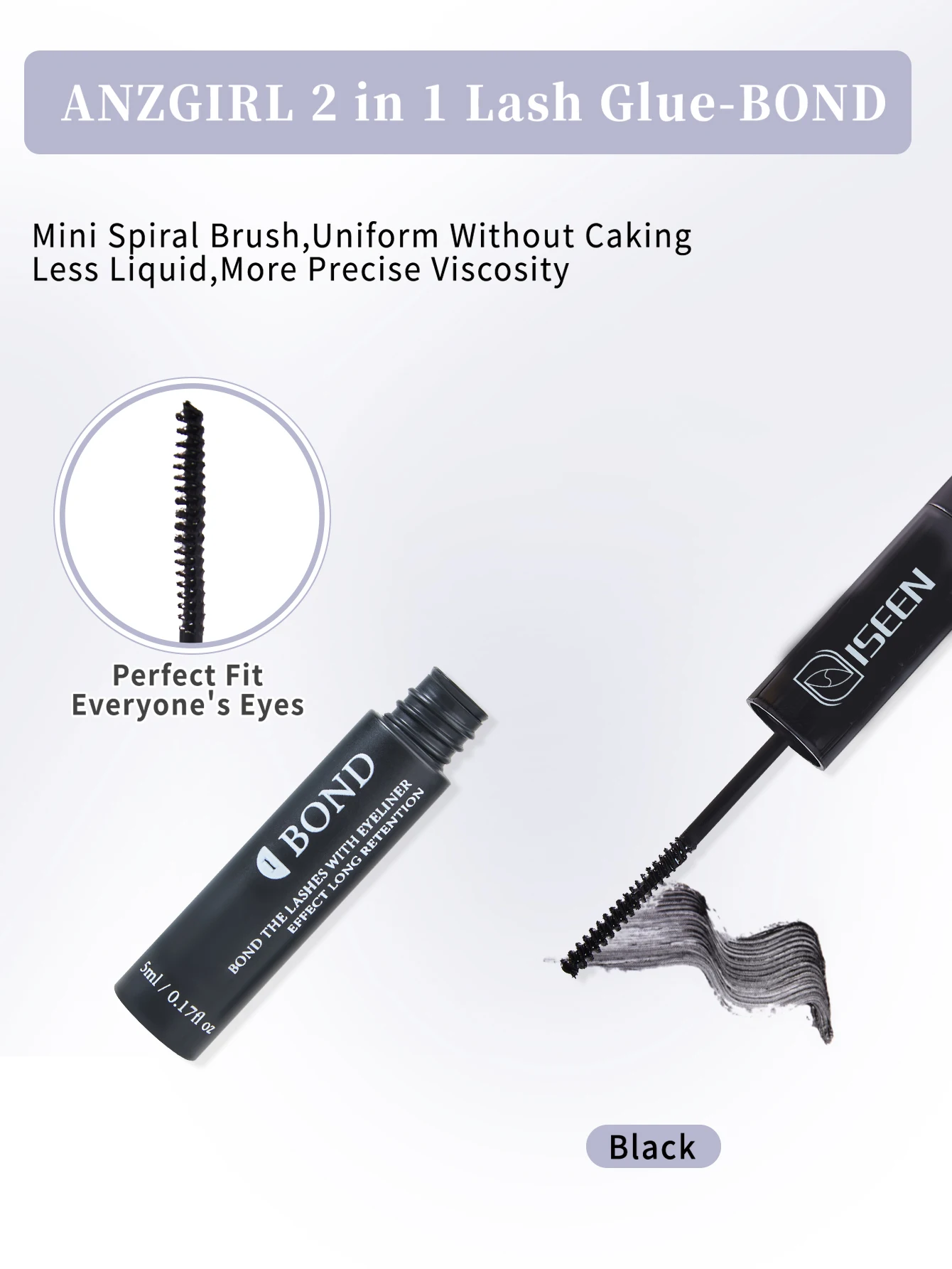 ISEEN بوند وختم لاش الغراء ومزيل الملقط عدة لطيف لاش مزيل ماكياج أداة طويلة الأمد العنقودية رمش الغراء