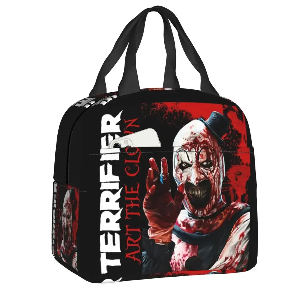 

2025 New ARTCrispies Terrifiers Halloween Horror Movie Lunch Bag Men Women Cooler Thermal Insulated Lunch Boxes for Adult Office