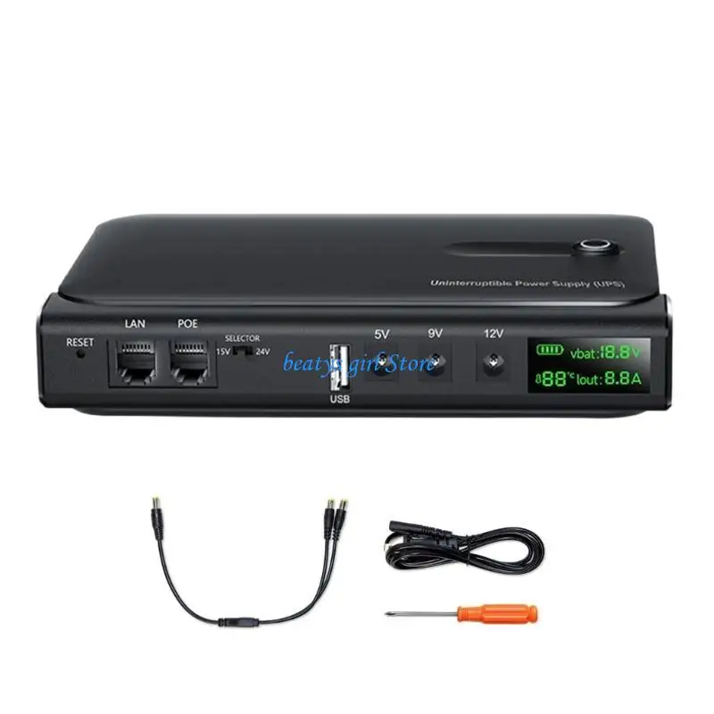 C7AB Compact UPS Power Supply Adapter with Fast Charging LED Screen Monitoring Safety Features for Electronic Devices