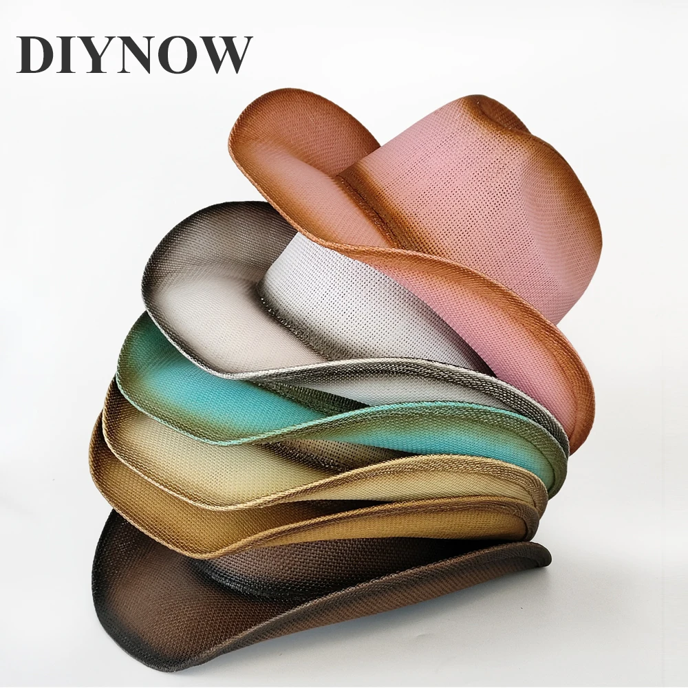 New Gradient Cowboy Hat Retro Western Cowboy Men and Women Party Stage Cowboy Hat Outdoor Knight Hat Cowgirl sombrero vaquero