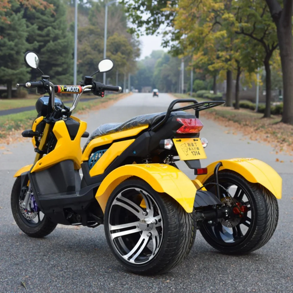 72V Electric 3-Wheel 2-Passenger Tricycle Scooter Open Body Design High-Speed 1500W Powerful Performance Disc Brakes CE