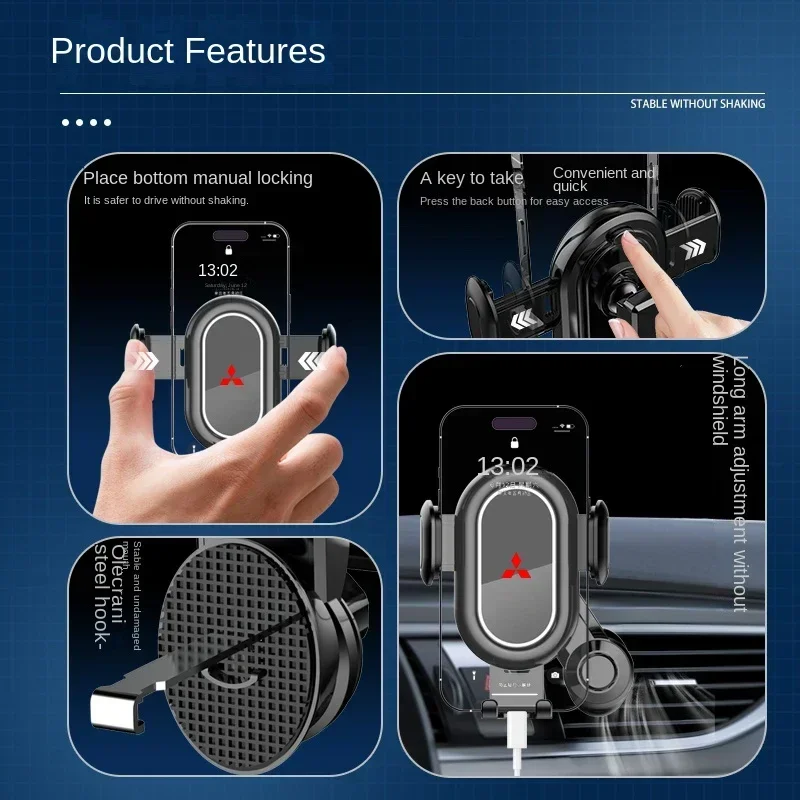 منفذ تكييف هواء للسيارة لميتسوبيشي باجيرو أوتلاندر مونتيرو لانسر تريتون ، قوس الملاحة للهاتف المحمول ، السيارات العامة