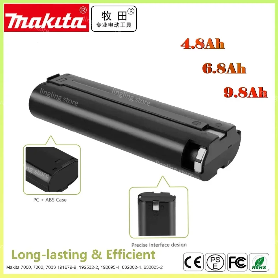 

7.2V 4800mAh Tool Replacement Battery for Makita 9000 7000 7002 7033 4770D 6002D 6010D 6710D 9035D Ni-Mh Rechargeable Batteries