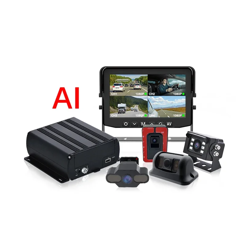 4 8 Channel AI MDVR Recorder Truck Bus Fleet Management System ADAS DSM DMS Fatigue Backup Reverse Camera Mobile DVR MDVR 4G GPS