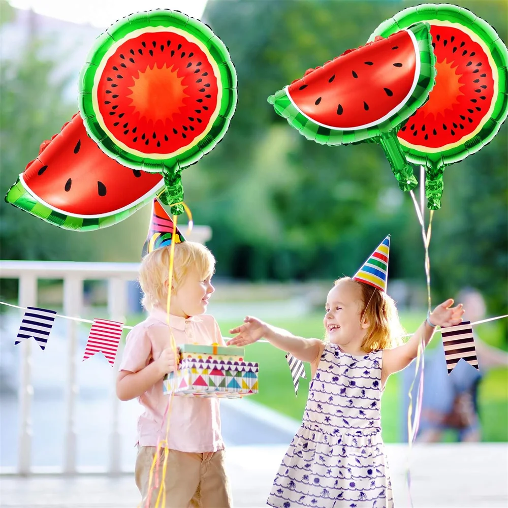 Ensemble de Ballons Mixtes Neutres d'Eau, Décoration de ixaux Fruits Hawaïens, Boule de Fruits en Aluminium, Fournitures d'Anniversaire One In A Melon, Vacances d'Été, 9 Pièces