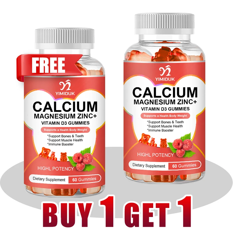 

Extra Strength Calcium Magnesium Zinc Gummies, For Stronger Bones, Better Sleep Quality, Enhanced Immunity & Overall Wellness