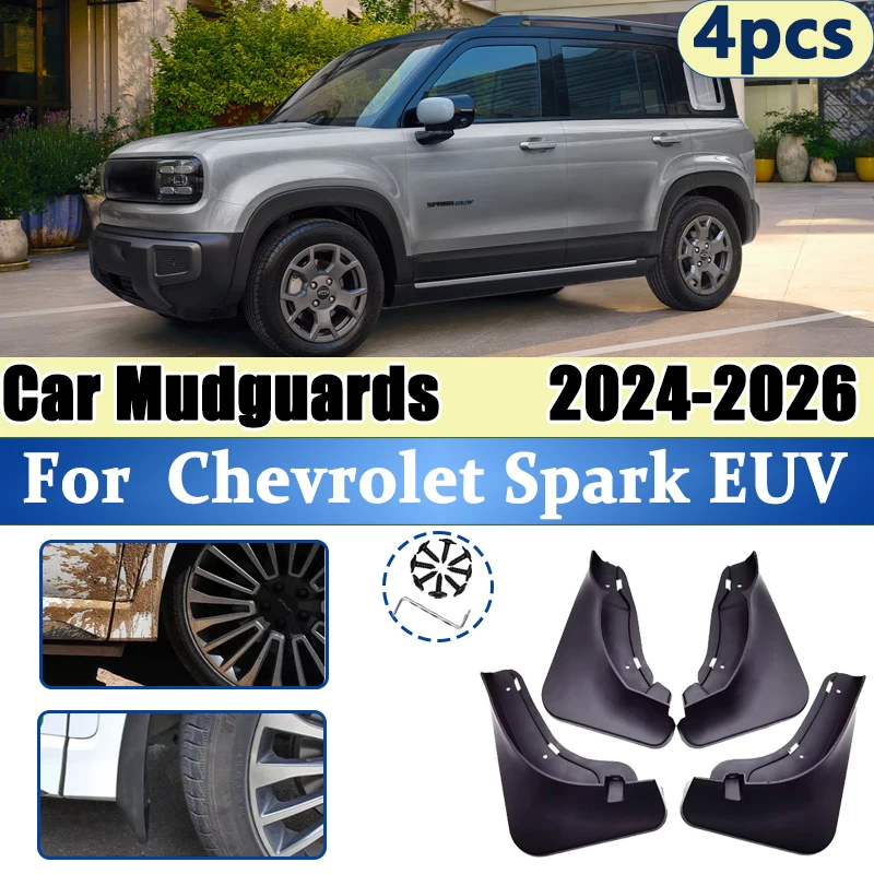 

Автомобильные брызговики для Chevrolet Spark EUV, аксессуары 2025 2024 2026, автомобильные брызговики, передние и задние крылья, автомобильные аксессуары