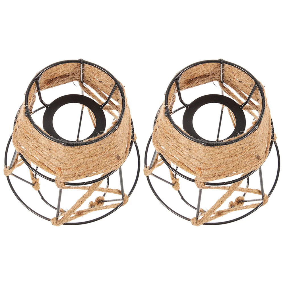 

2 pcs Vintage Lampshade Replacement Metal Cage Pendant Light Cover For Chandelier Ceiling Lamps Decorative Hanging Lamp Shade