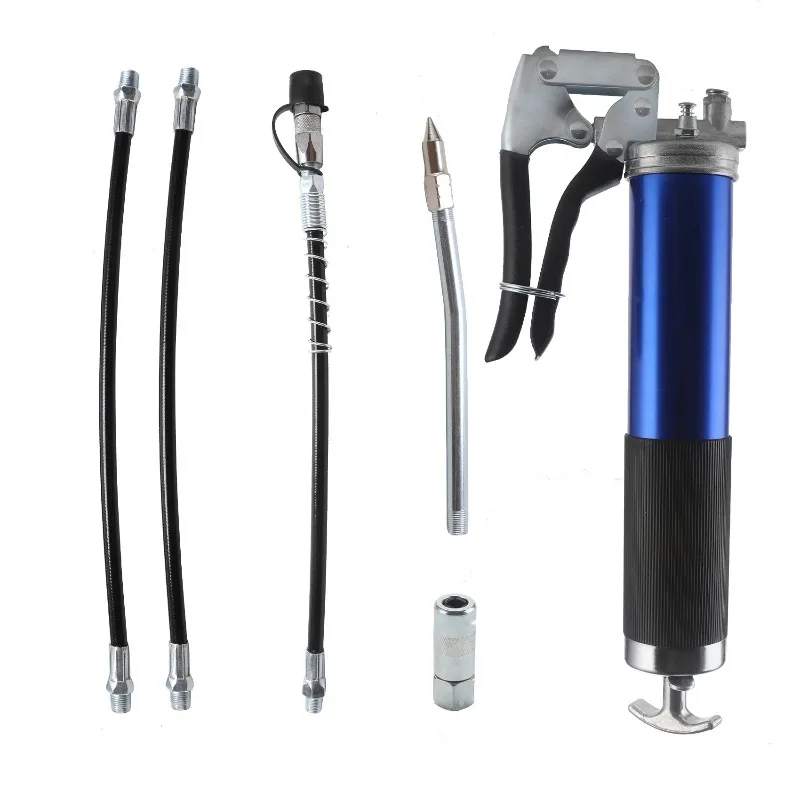 Oil gun, professional pistol grip oil gun kit, oil gun connector adapter, extension tube nozzle, easy to operate