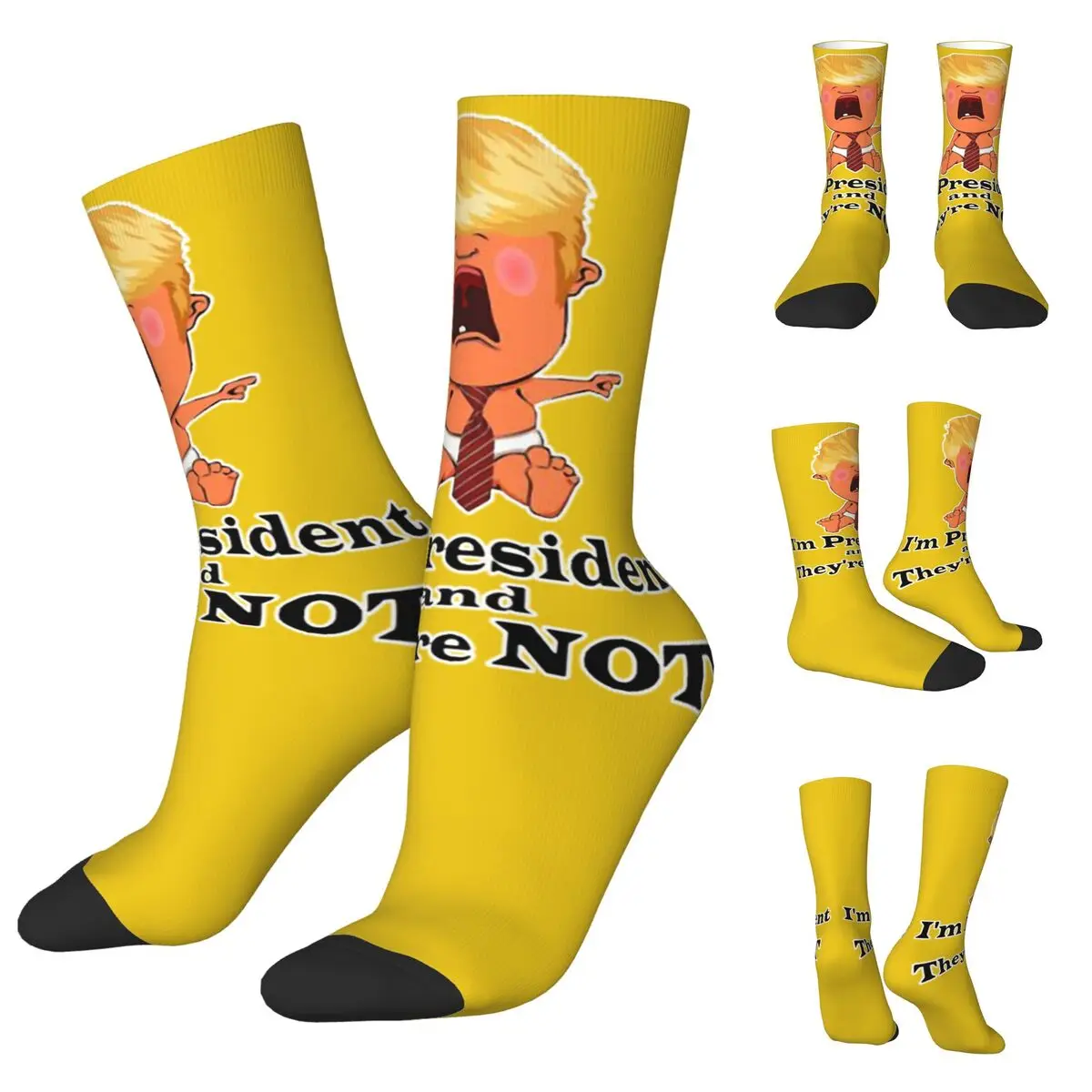 Donald Trump Cartoon Men Women Socks,Motion Beautiful printing Suitable for all seasons Dressing Gifts