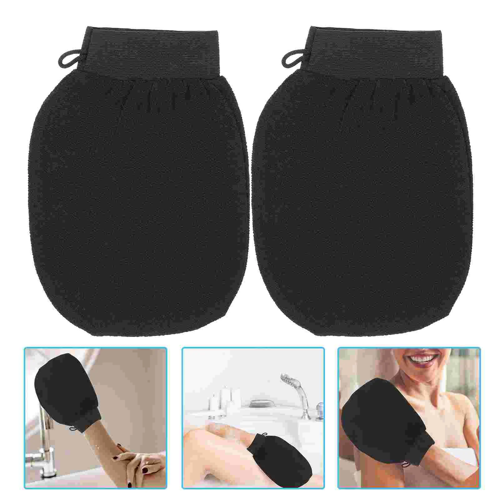 

2 Pcs Exfoliating Gloves Shower Mittens Skin Scrubbing Cleaning Single Layer Supplies Korean Rayon Rough Bath