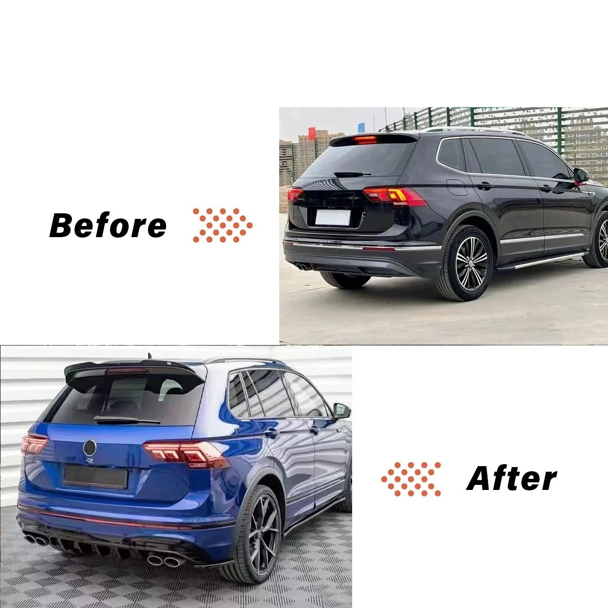 Car Rear Bumper Spoiler Splitter Rline For Volkswagen Tiguan 2017 2018 2019 2020 2021 2022 2023 2024 Auto Accessories Tuning view 3