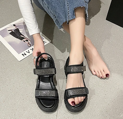 Women Sandals Fashion Platform Women Shoes Luxury Crystal Casual Sports Shoes Female High Quality Outdoor Beach Shoes sandalias