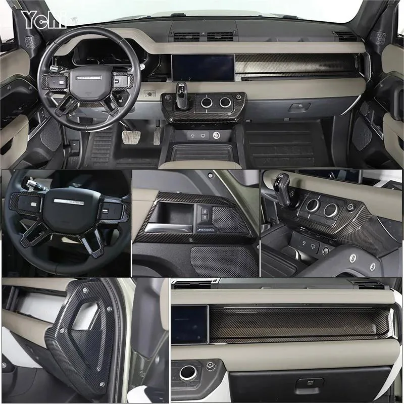 

ABS Carbon Fiber For Land Rover Defender 110 2020-2023 Car Interior Modification Protection Cover Decorative Patch Accessories