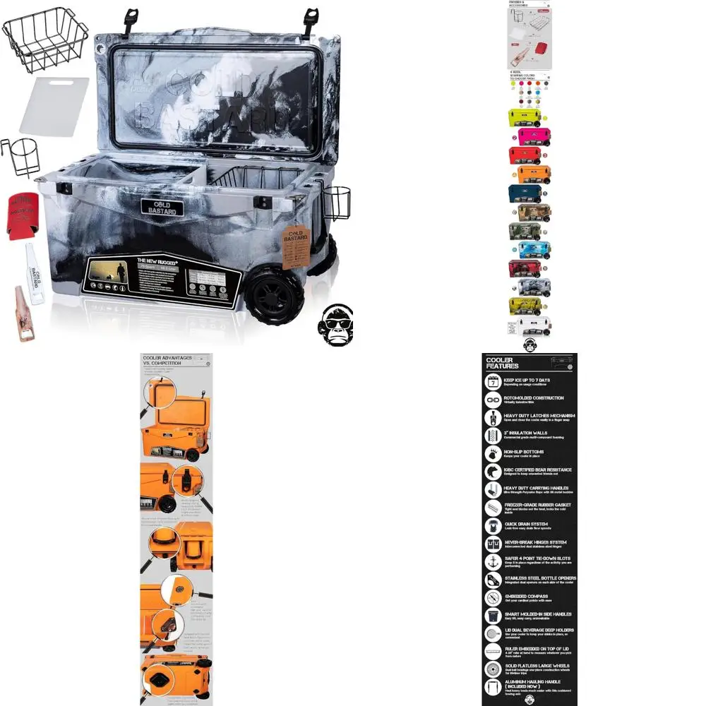 

Large Premium 70 Quart Ice Chest with Camo Design, Rugged Wheels, and Free Shipping - Ideal for Outdoor Adventures