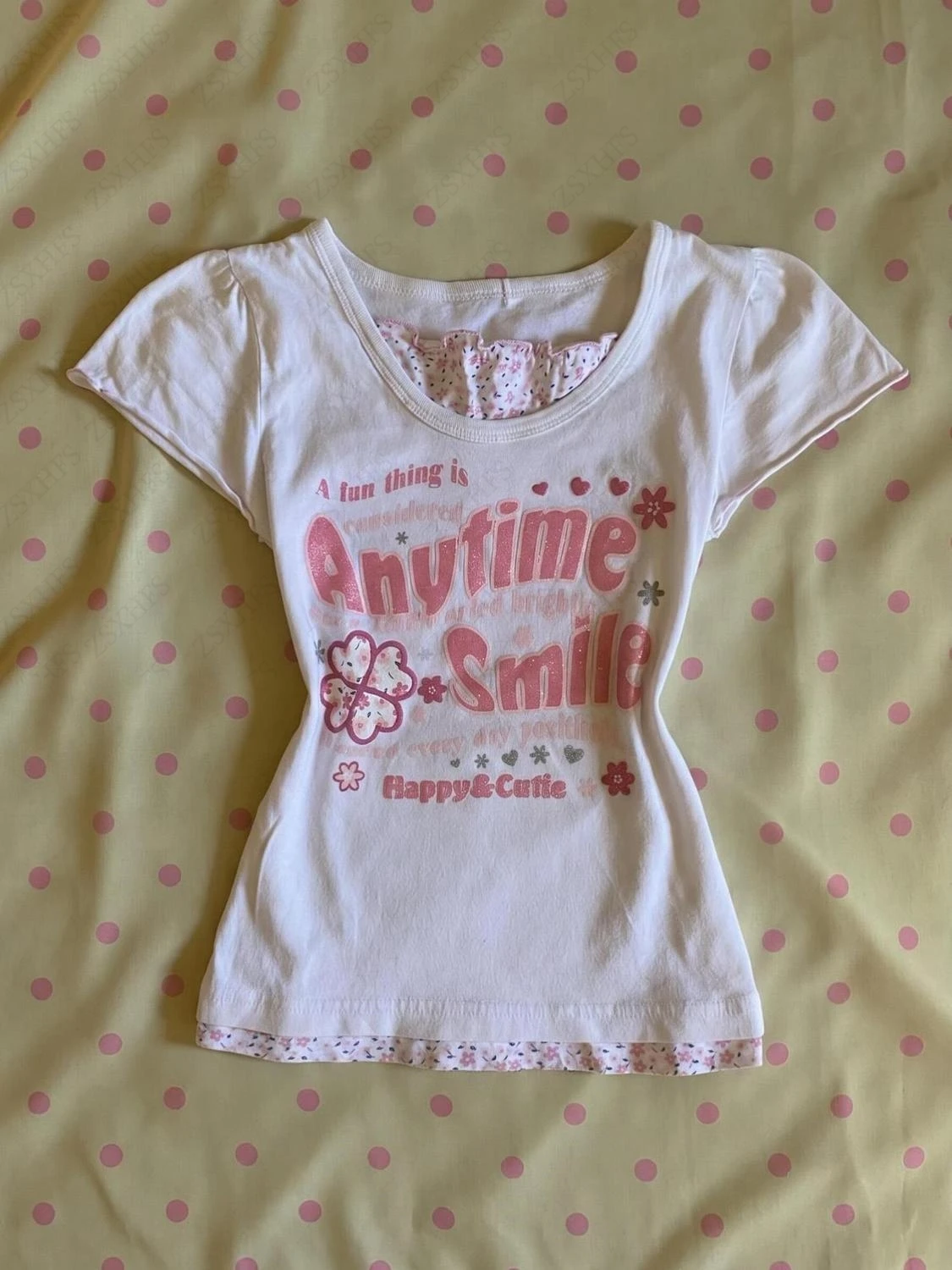 Vintage Fashion Korea - Gotycki dziewczęcy crop top w stylu