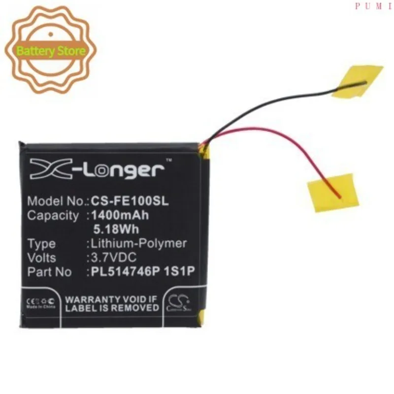 CS Replacement Battery for Fiio E10,E10K,E11K PN:PL514746P 1S1P 1400mAh / 5.18Wh