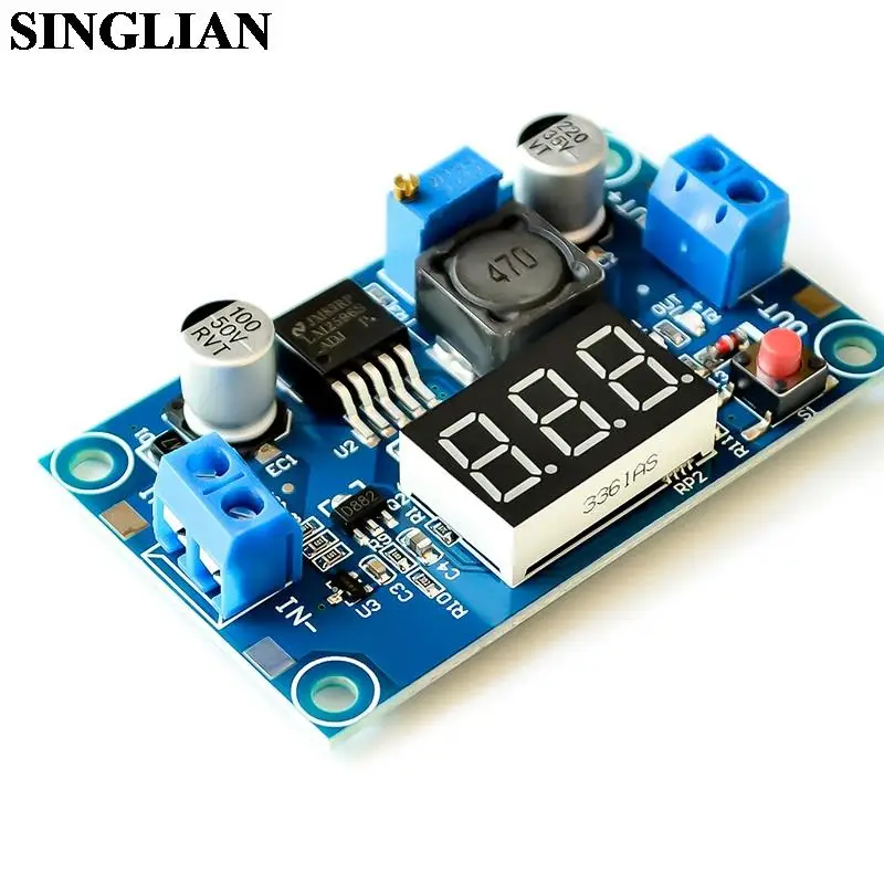 10pcs/lot LM2596 DC Buck Step-Down Power Converter Module DC-DC 3A Adjustable Voltage Regulator Power Module With LED Voltmeter