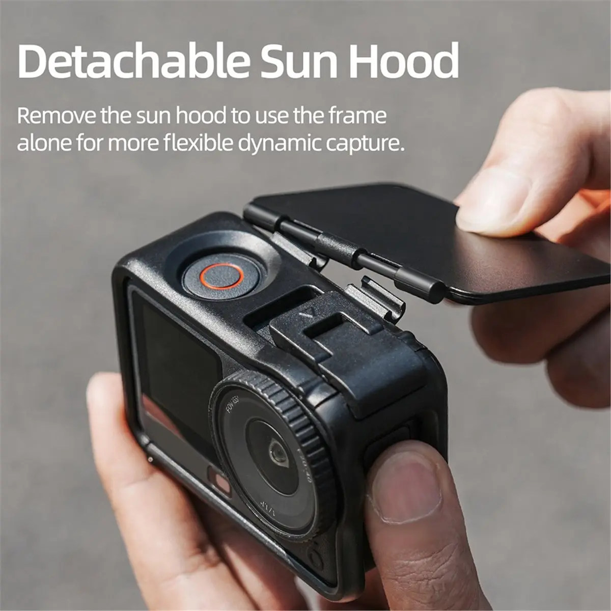 A41T Housing Case for DJI Osmo Action 6 with Adjustable Sun Hood Sports Camera Protector Bracket Adapter Stand Holder