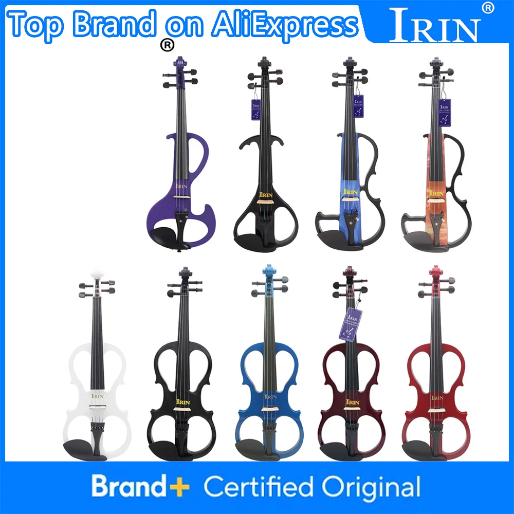 

IRIN 4/4 электрическая бесшумная скрипка умная электрическая скрипка профессиональный струнный инструмент с подставкой для плеч аксессуары для наушников